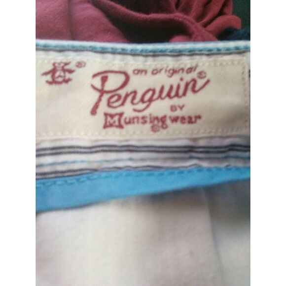 Penguin by Munsingwear men's blue shorts size 34 Chino Flat Front Pockets Golf - Picture 7 of 9